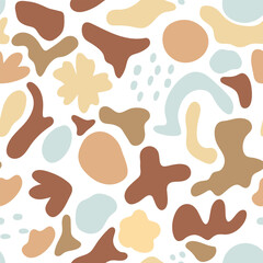 Different shapes seamless pattern. Minimalistic shape texture. Beautiful trend background.