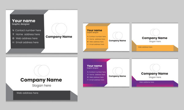 Set of modern business card print templates. Personal visiting card  design template .