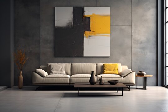 A premium and luxurious living room or lobby interior design with elegant home decor and wall decor