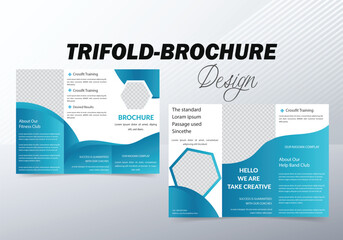 Modern trifold business brochure template design. 