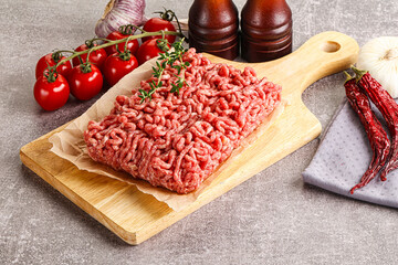 Raw minced beef uncooked meat