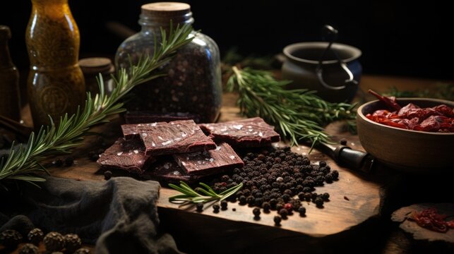 Pemmican is a mixture of tallow, dried meat, and sometimes dried berries. American indigenous cuisine.