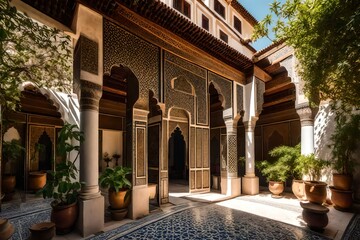 Obraz premium An old damask house in the style of Damascene architecture. - AI Generative