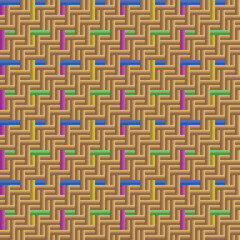 Colorful Striped Bamboo Basketwork Pattern 09
