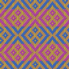 Colorful Striped Bamboo Basketwork Pattern 24