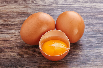 Fresh chicken Eggs with yolk