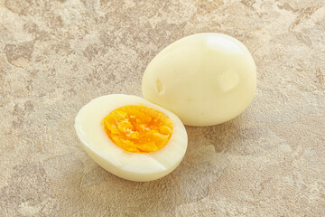 Boiled chicken egg for breakfast