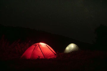 Tent in the night - 640813718