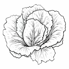 Lettuce in cartoon, doodle style. 2d vector illustration in logo, icon style. AI Generative