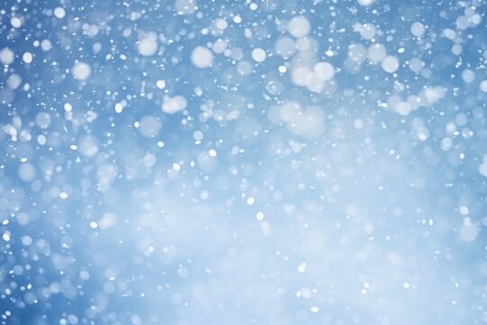 Abstract snow bokeh texture on blue background