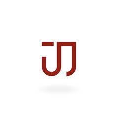 Fototapeta premium A minimal abstract logo depicting letters “J”, “D”,”T”, and “W”. This logo is ideal for branding businesses in tech, automobile, cars, finance, personal brand, initials, JW