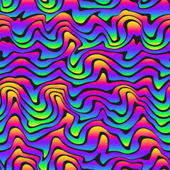 Fototapeta premium Gradient wavy lines seamless pattern