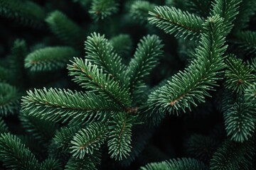Beautiful green fir tree branches close up. Christmas and winter concept - Powered by Adobe