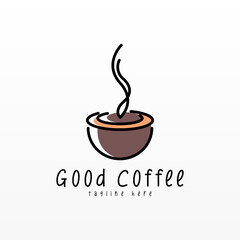 Coffee logo design concept. Coffee drink logo template. Coffee shop logo template