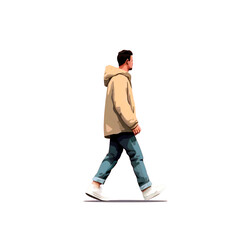 Naklejka premium standing black skin guy popup face side 2d
