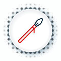 Line Medieval spear icon isolated on white background. Medieval weapon. Colorful outline concept. Vector