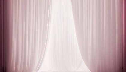 Multiple layers of pink cascading fabric curtains with soft studio lights, photography backdrop texutre