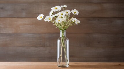  a vase with daisies in it sitting on a table.  generative ai