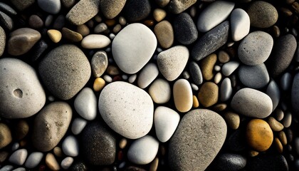 Seashore rocks composition, different colors and sizes of soft rocks