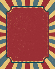 Circus/Carnival/Fairground birthday invitation card template design vector/illustration.Vintage circus background. GRUNGE TEXTURE 2023