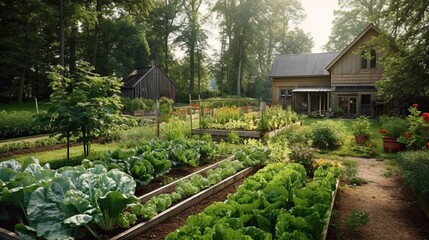 Healthy Garden, Generative AI Illustration