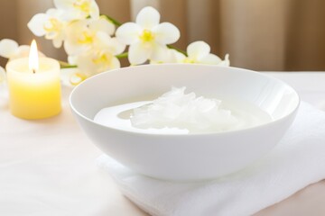 Obraz na płótnie Canvas Hot wax in white bowl for hair removal