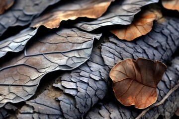 Mesmerizing textures of leaves, flowers, stones, and other natural elements. Generative AI