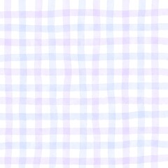 Blue Purple Gingham Check Hand Drawn Background
