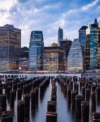 Manhattan skyline from Brooklyn pier