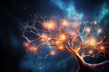 Abstract of person with alzheimer sickness. Generative AI.