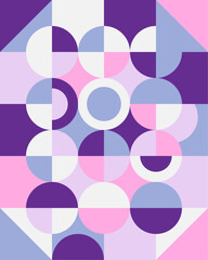 Geometric pattern poster in purple colors