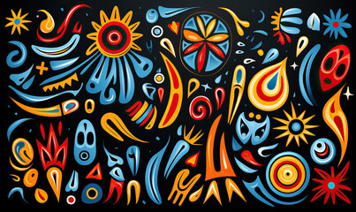 Abstract colorful image on black background.