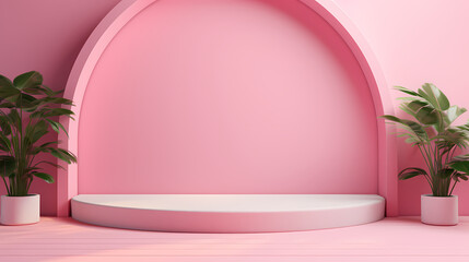 Crafting Visuals: Smooth Floor and Pink Wall as Versatile Product Backdrop