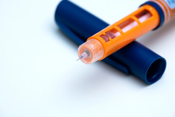 Close up of insulin injection pen