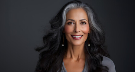 Beautiful Woman, Model, Mature, Natural, Studio Portrait, Lovely, Generative AI