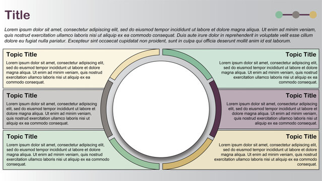 6-Section Circle Infographic Template Slide