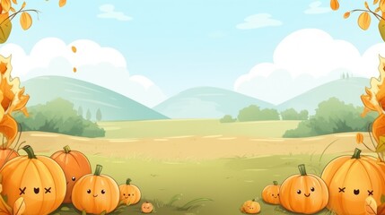 A group of pumpkins sitting in a field
