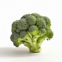 Beautiful and juicy broccoli on white studio background