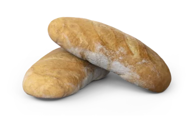 Foto op Canvas Two Loaf Breads 3D Rendering © Walter