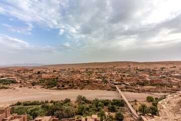 View from Ait Ben Haddou at surrounding town and landscape