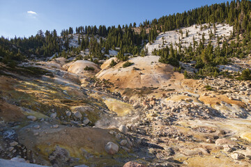 Bumpass Hell, geological features at Lassen Volcanic National Park, California