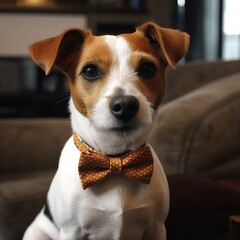 A cute dog with a bowtie