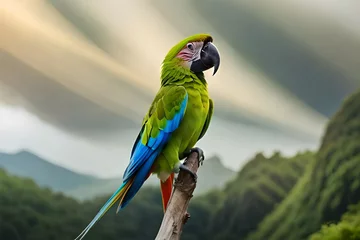 Fototapeten green winged macaw © majeed studio