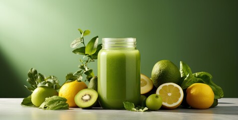 Fresh organic green smoothie