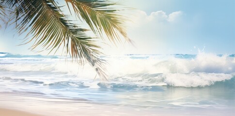 Natural background with palm leaves