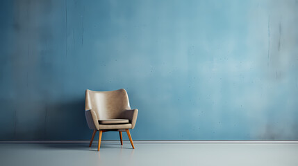 Empty room - Simplicity Defined: Minimalist Blue Concrete Wallpaper