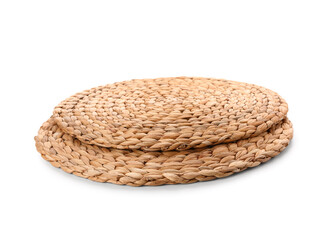 Wicker mats isolated on white background