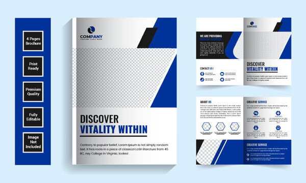 Discover Medicine health care brochure template design. Doctor appointment book cover, medical bifold brochure, modern creative business brochure template, corporate business brochure profile design.
