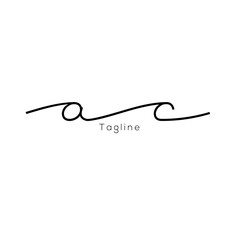 A hand-drawn signature logo design template