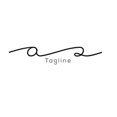 A hand-drawn signature logo design template